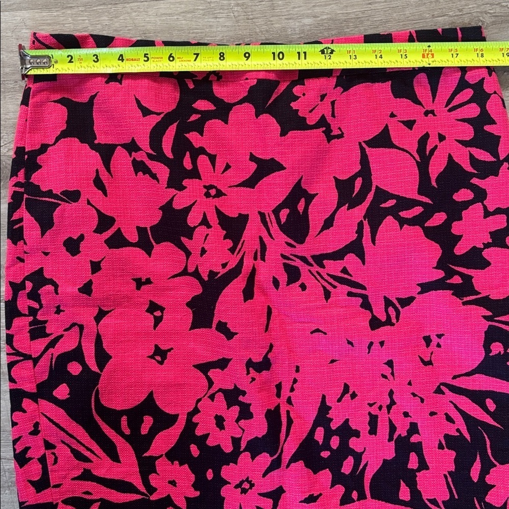 J. CREW Floral Pencil Linen-Like Slit Lined Skirt 14 - Picture 4 of 7